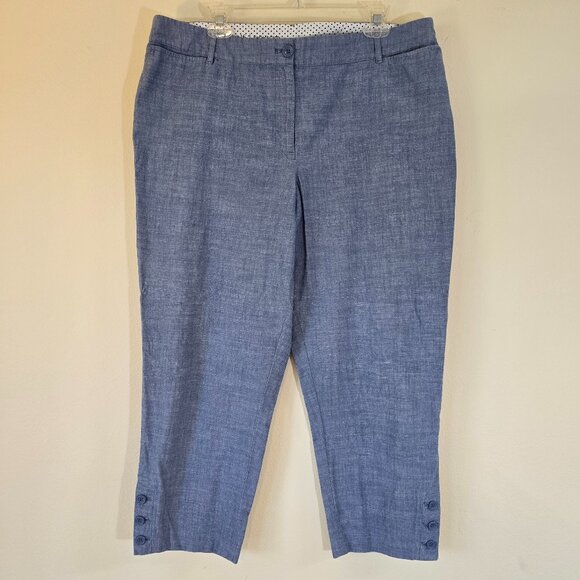 Talbots Pants - Talbots Sky Blue Perfect Cropped Pants Size 16